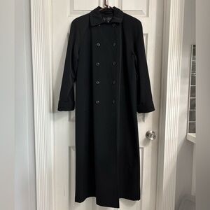 Gallery Women’s Black Double Breasted Trench Coat Size 6